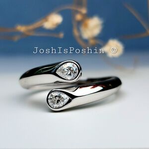 0.6ctw Open Band Moissanite Ring In Sterling Silver